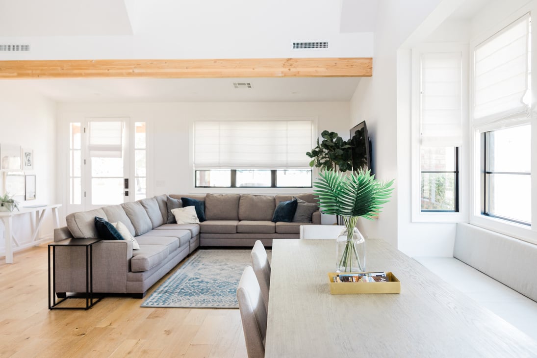 Sofa and Dining Table in a Modern Living Room